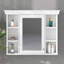 Armoire à pharmacie murale 35 po x 28 po, armoire de rangement pour salle de bain avec porte miroir et 6 tablettes ouvertes réglables-442584946