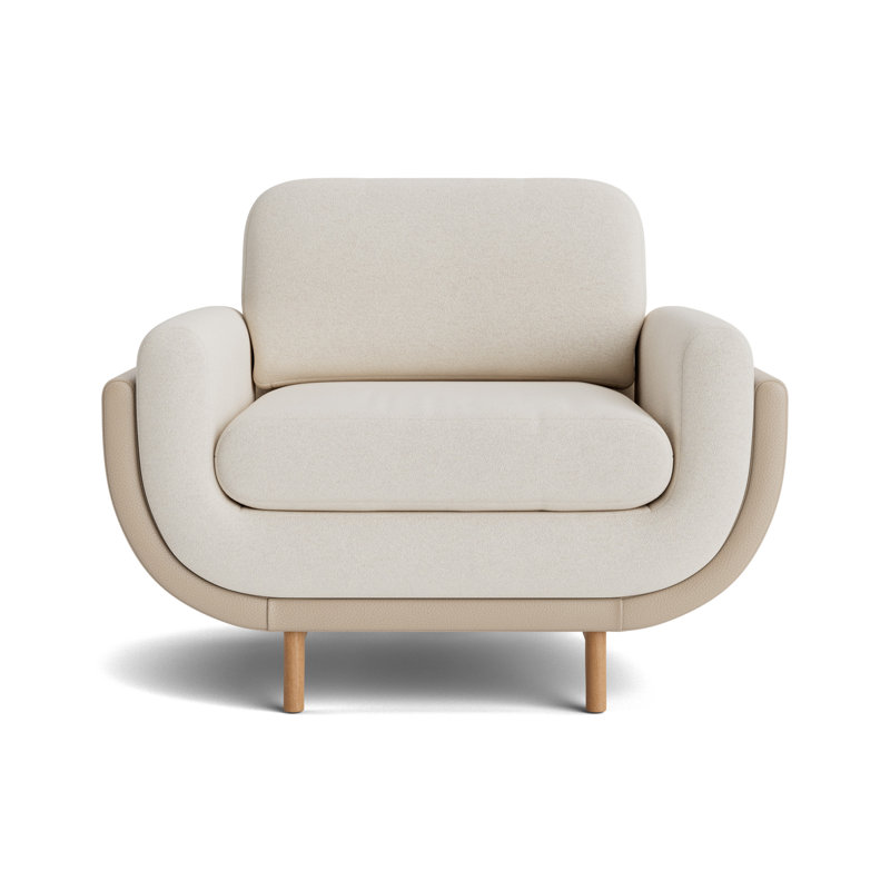 Regatta Chair, Boucle - Cream/Greenwich Leather - Taupe, Natural