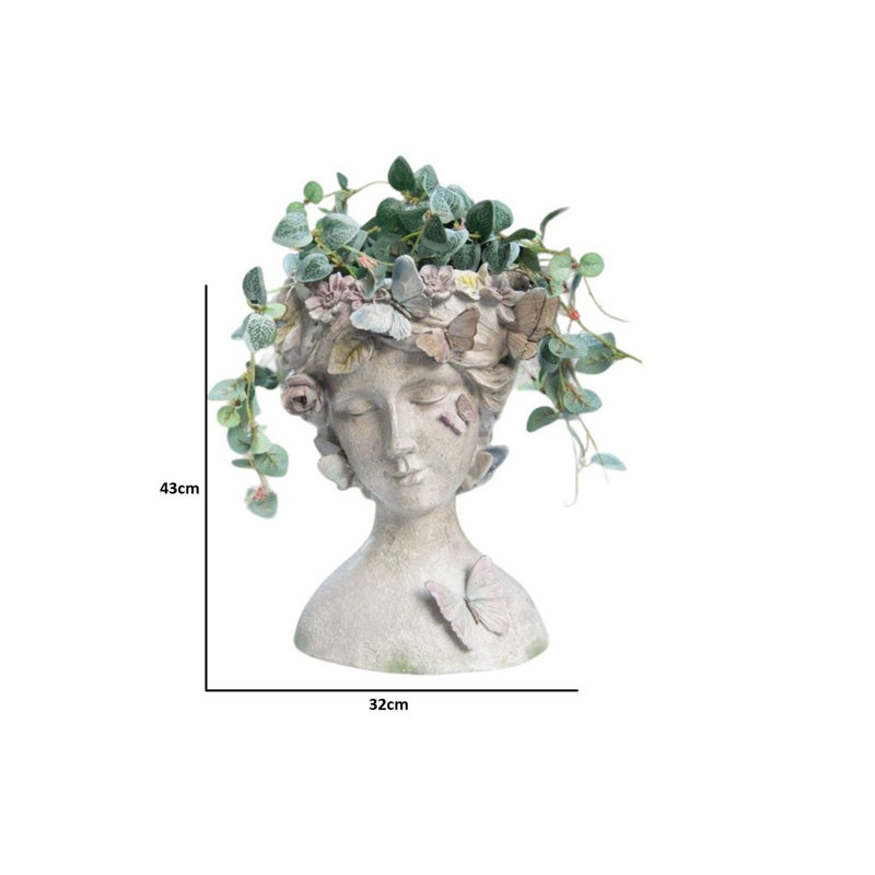 Élégant vase beige, 16,9 po x 12,6 po x 12,6 po | 100% polyester | Parfait pour la décoration intérieure, le salon et le bureau | Conception élégante et durable | Rehausse n'importe quel espace avec un charme moderne