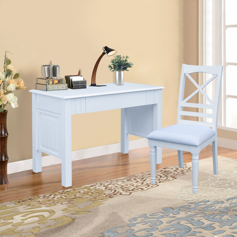 Beachfront Schrum Desk & Chair Set, White