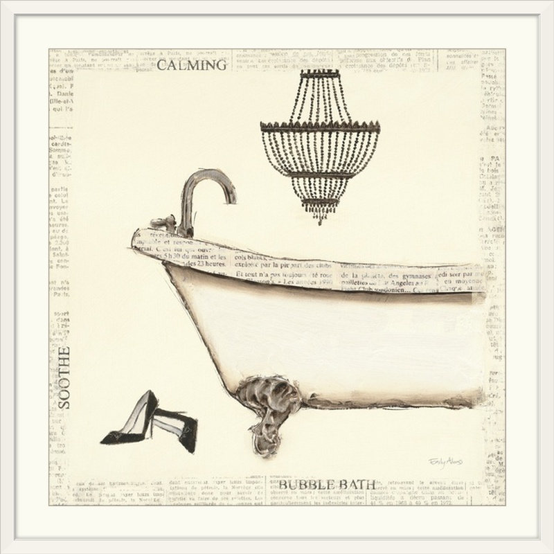 « i-salle de bain », impression Emily's Boudoir, H 20" x l 20" x P 1", Cadre blanc
