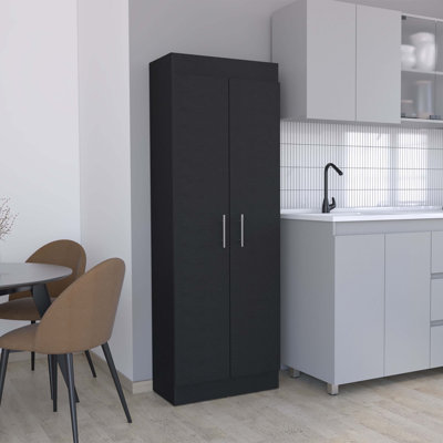 Nepal Pantry Cabinet, Space-Efficient 2-Door Design With Multiple Shelves