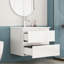 Ensemble de meuble-lavabo 24 po avec lavabo, armoire avec 2 grands tiroirs, système de fermeture en douceur, 2 grands tiroirs, conception sans poignée, assemblage facile