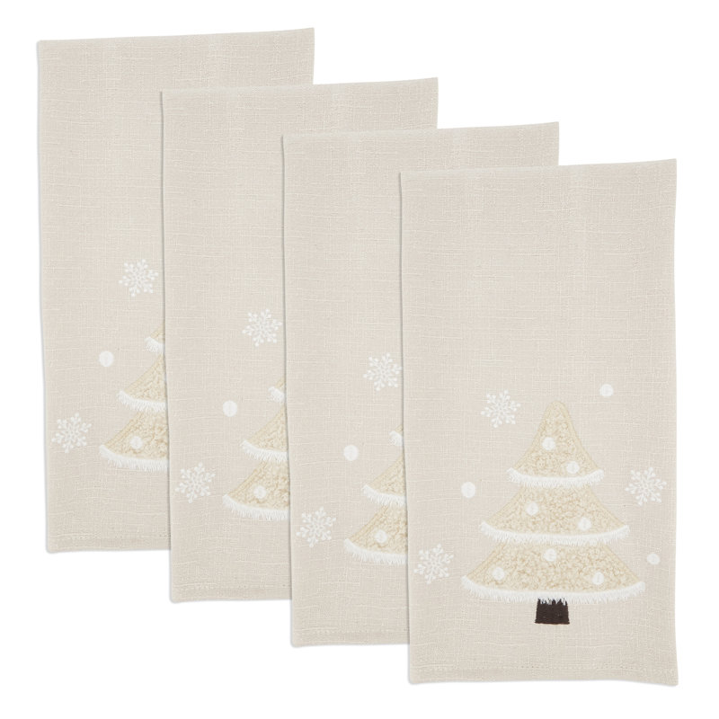 Ensemble de 4 serviettes d'invités Wintry Wonderland Tree