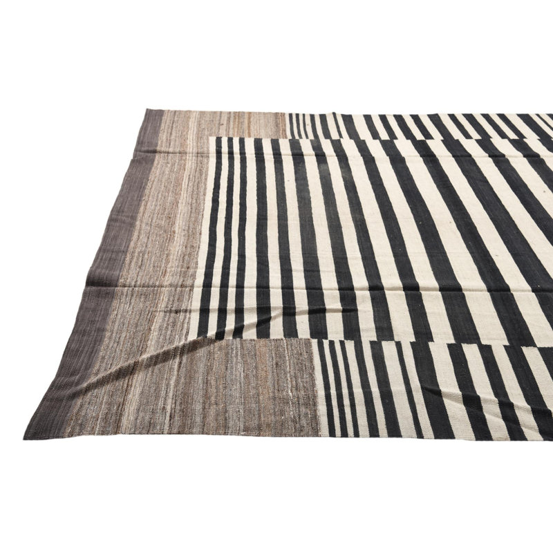 Tapis noir et blanc Ivey