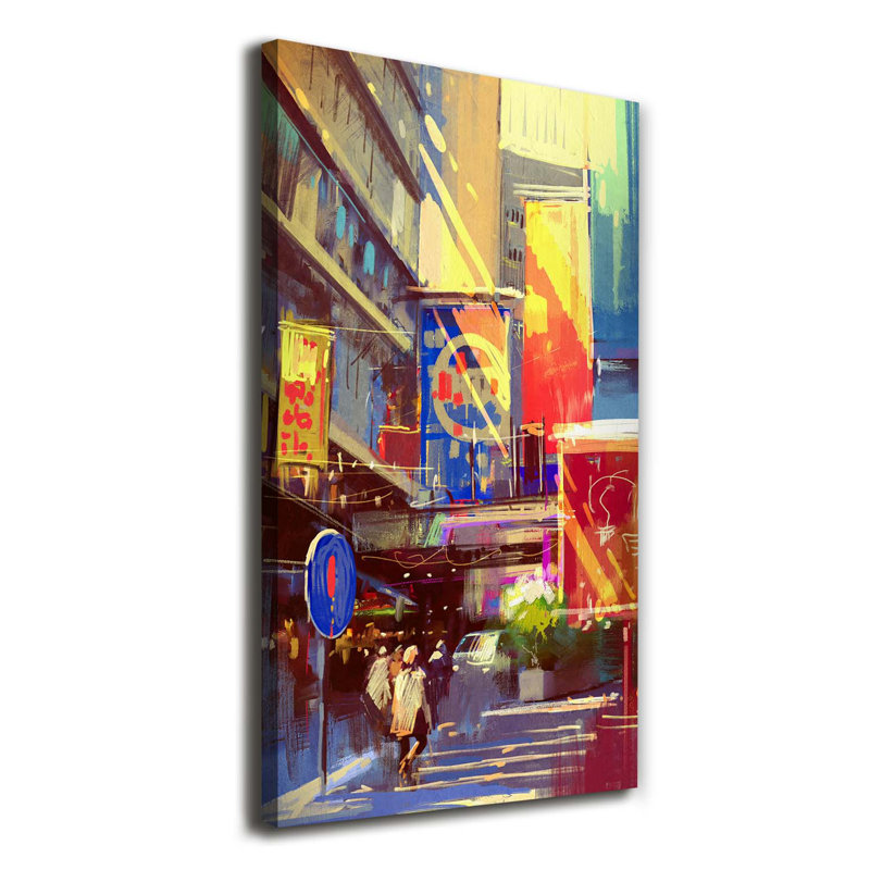 Colourful City - Wrapped Canvas Print