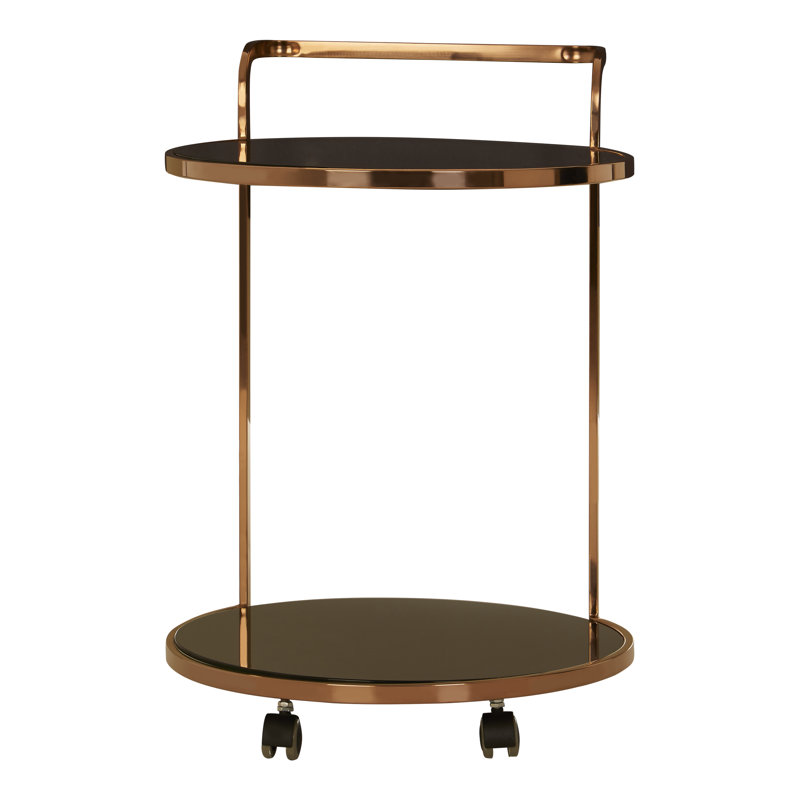 Santibanez Metal Bar Cart, Rose Gold