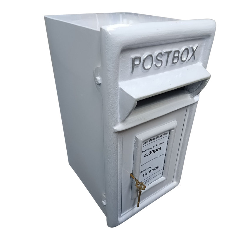 Lobato Metal Wall Mounted Post Box, White