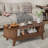 46.45" Oval Shaped Coffee Table With Storage, Fluted Accent Table For Living Room-1828135856