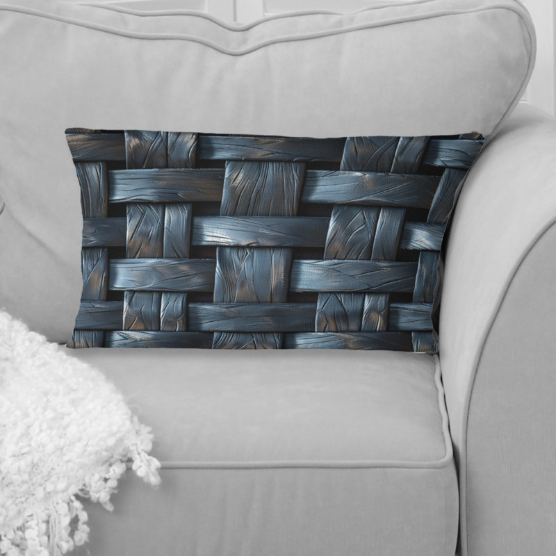 Coussin noir Midcentury Basketweave I - Midcentury