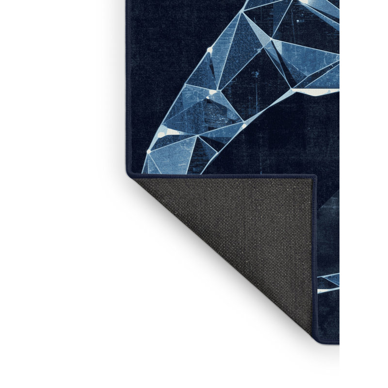 Tapis bleu doux et moelleux à motif géométrique moderne Gosnells Trex, 2 x 3