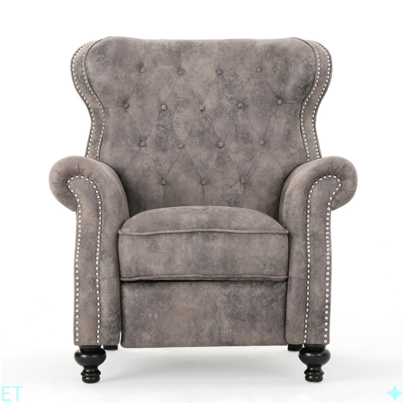 Fauteuil inclinable avec accoudoirs roulés gris brun Accents