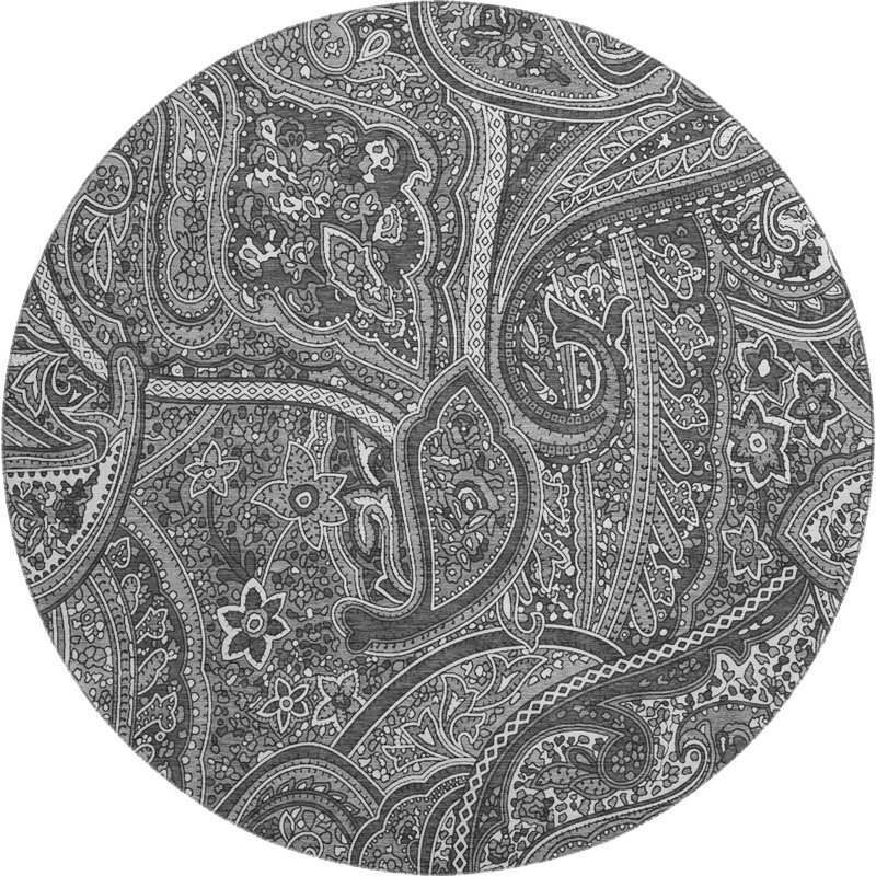 Premium Machine Washable Cerrito Gray Rug, Round 8'