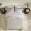 Neutral 3-piece Full Bedding Set, Durable Polyester With Modern Striped Design