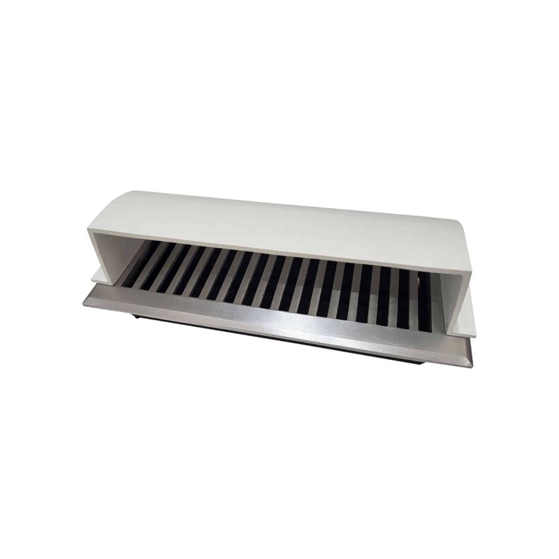Registre de plancher en métal, Blanc / Gris foncé
