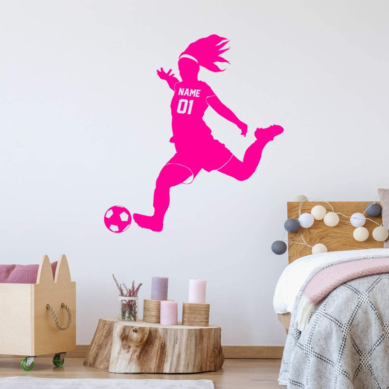 Adhésif décoratif footballeur, H 20,5 po x l 18 po, Rose vif
