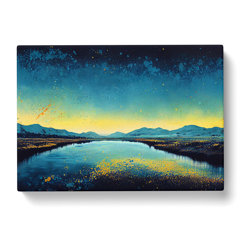 River Paint Splatter - Wrapped Canvas, 50cm H x 76cm W x 3cm D