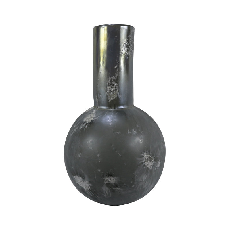 Luxury Handmade Vase for the Living Room, Modern Glass Vase Decor, Grey