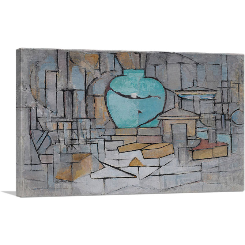 Nature morte avec pot d'épice II par Piet Mondrian, reproduction d'art sur toile tendue, H 26 po x l 40 po x P 0,75 po