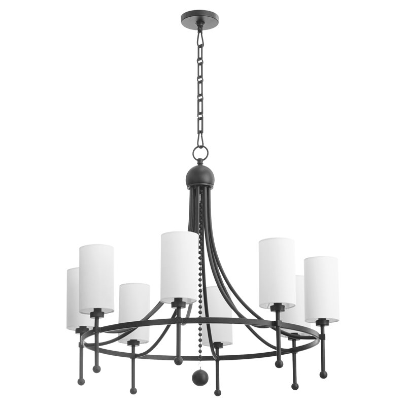 Lee Boulevard 8 Light Bead Chandelier | Aged Brass, Matte Black