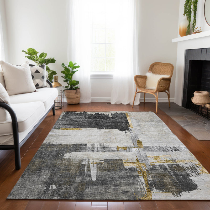 Tapis intérieur / extérieur Kaylani avec envers antidérapant, Rectangle 9 pi x 12 pi