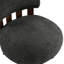 Chaise bouclée au design moderne, à quatre pieds, en bois massif, gris foncé