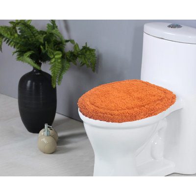 Tapis pour salle de bain 100% coton, tapis de bain extra doux et absorbant, tapis de bain antidérapants, tapis de bain lavables à la machine pour la salle de bain, couvercle de toilette 18 po x 18 po, rouge Home Weavers