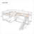 Clean White Full and Twin Size L-Shaped Bunk Platform Bed with Slide and Short Ladder Solid Pine Construction