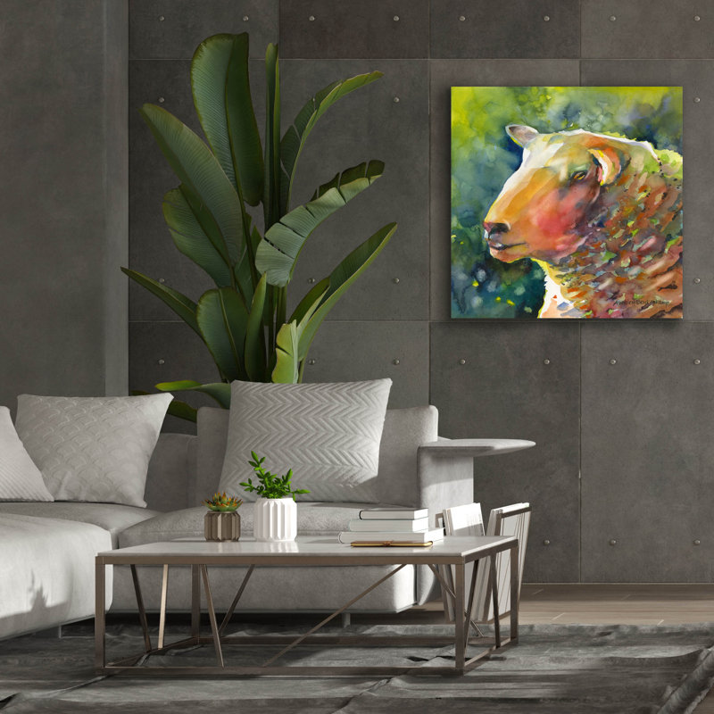 Art mural sur toile August Grove® «Ewe Look Baa-velous» par Annelein Beukenkamp, H 37 po x l 37 po x P 1,5 po