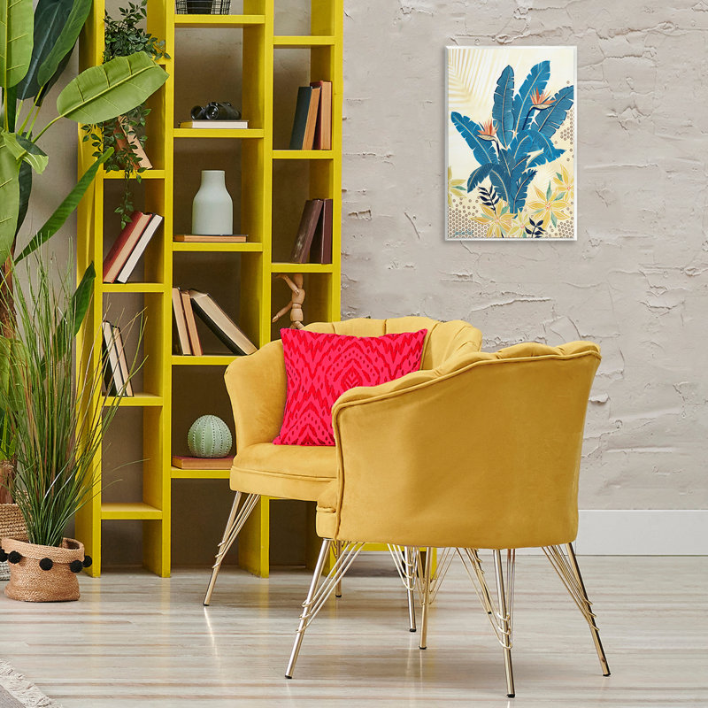 "Blue Birds Of Paradise", art mural par Jennifer Peck, H 19 po x l 13 po
