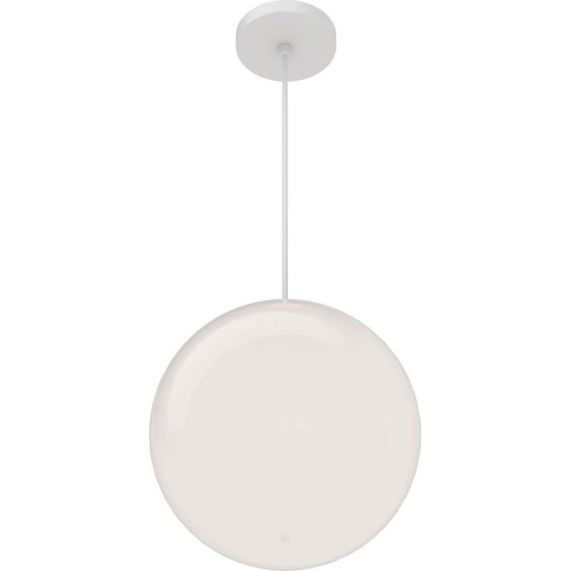  1-Light Indoor White 12" Globe Single Pendant with White Opal Glass Shade, 12" H x 12" W x 12" D