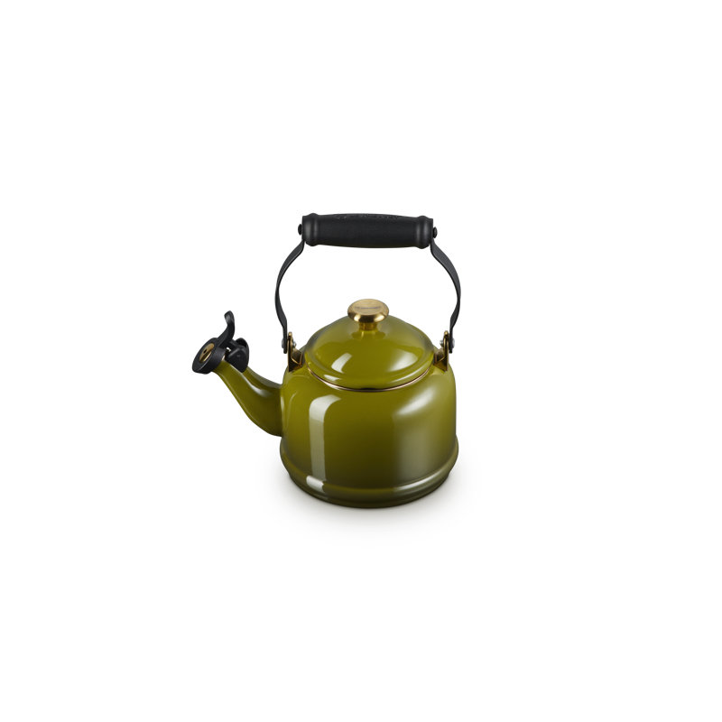 Demi 1.25 Qt. Enamel on Steel Tea Kettle, Olive