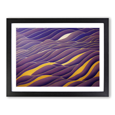 Abstract Lavender Flower Field - Framed Print