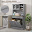 Armoire de rangement pour garde-manger de cuisine | H 68 po avec station de charge, poubelle inclinable, panneau de fibres à densité moyenne sur pied, panneau de particules-730085198