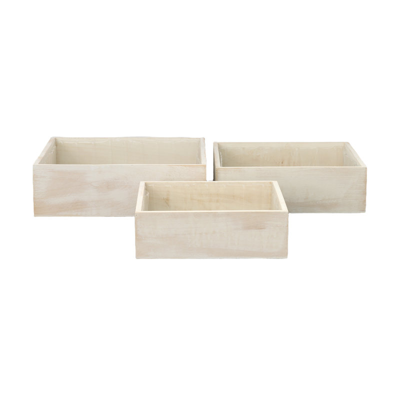 Ensemble de pots à fleurs carrés en bois