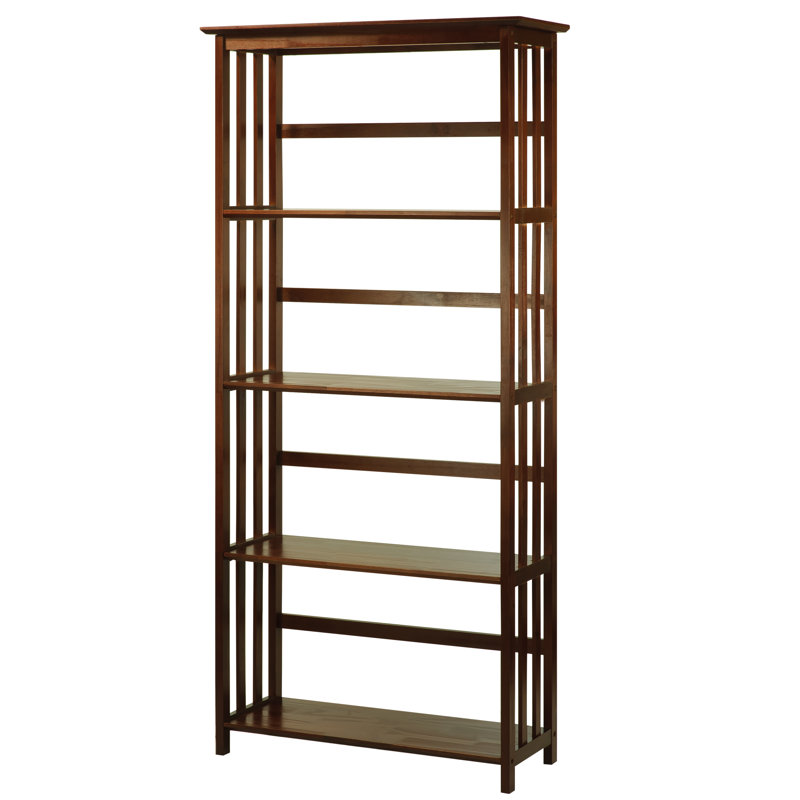 Bibliothèque en bois massif Tou, Noyer, (4 tablettes) H 61 po x l 30 po x P 12 po