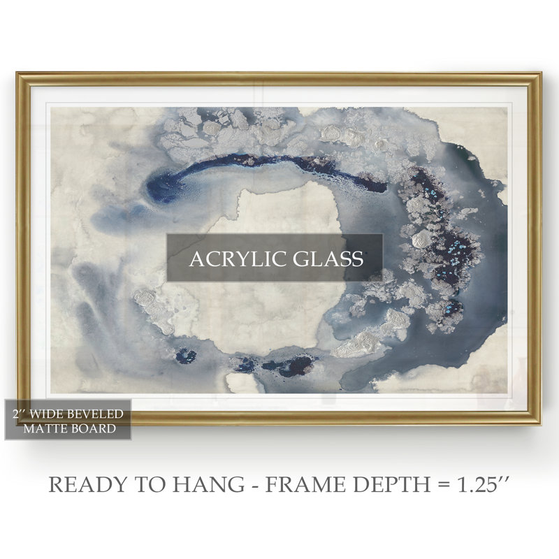 «Celestial Paynes I», reproduction d'art sur toile, H 26,5 po x l 36,5 po x P 1,5 po, Encadrement doré