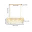 Lustre en cristal illumine une longue lampe rectangulaire avec cristaux goutte de pluie