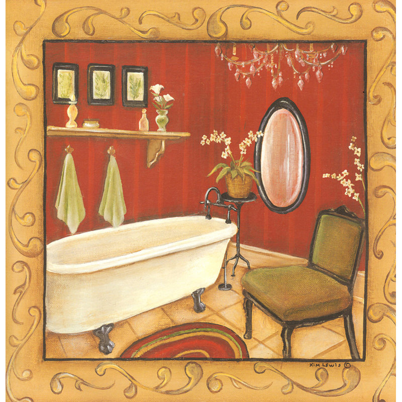 Baignoire de salle de bain rouge, H 15 po x l 15 po