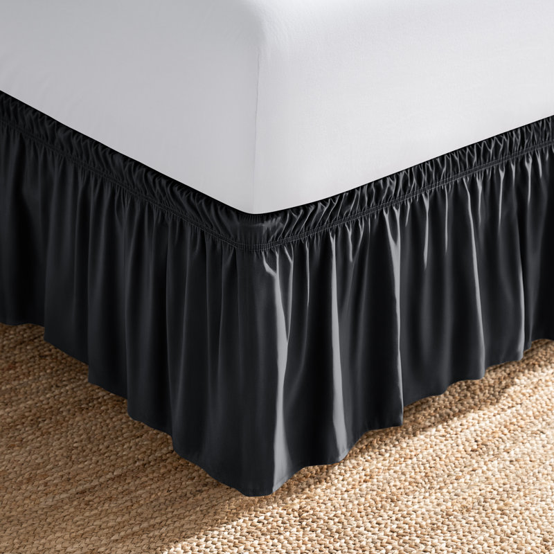Jupe de lit ajustable 15 ", Double, Noir