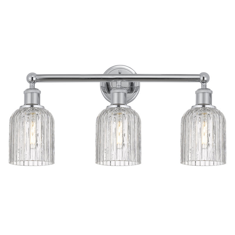 Abat-jour de salle de bain 3 lumières Edison Northgate, Chrome poli, Clear