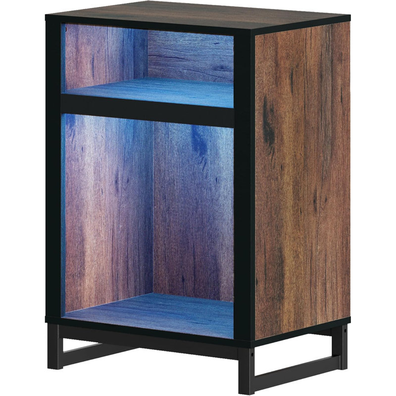 Armoire de rangement moderne Nellie avec base en métal, buffet décoratif pour le salon ou la chambre à coucher, brun