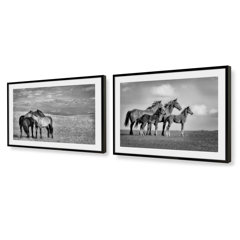 Free Spirits, ensemble de 2 impressions dans un cadre, H 25,5 po x l 73,5 po x P 1,25 po, Cadre noir satiné