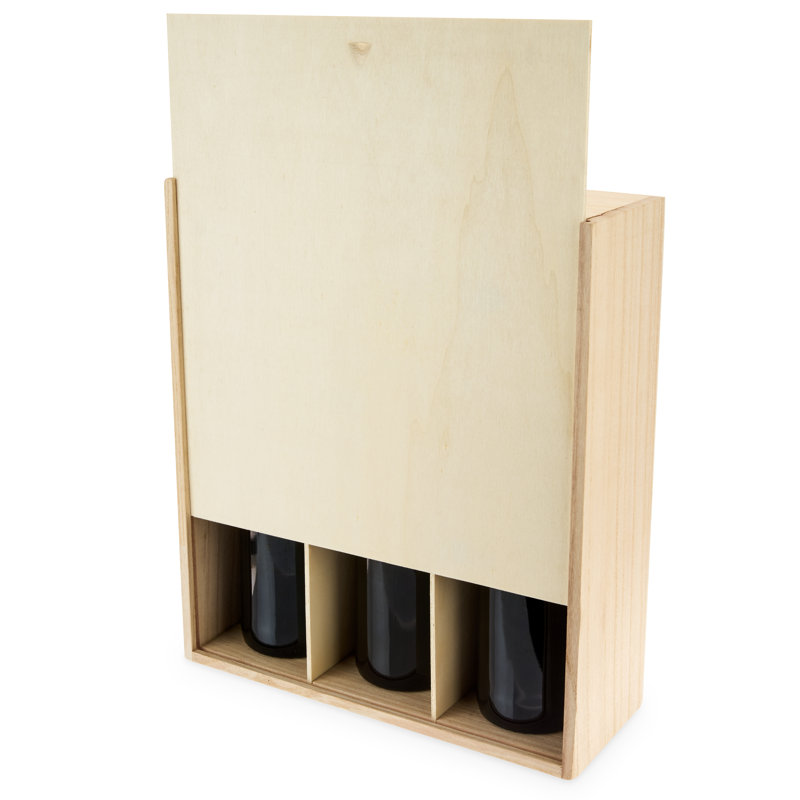 3-Bottle Wood Wine Box