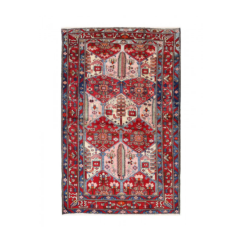 Persian antique bakhtiari rug 4'8"x7'3"