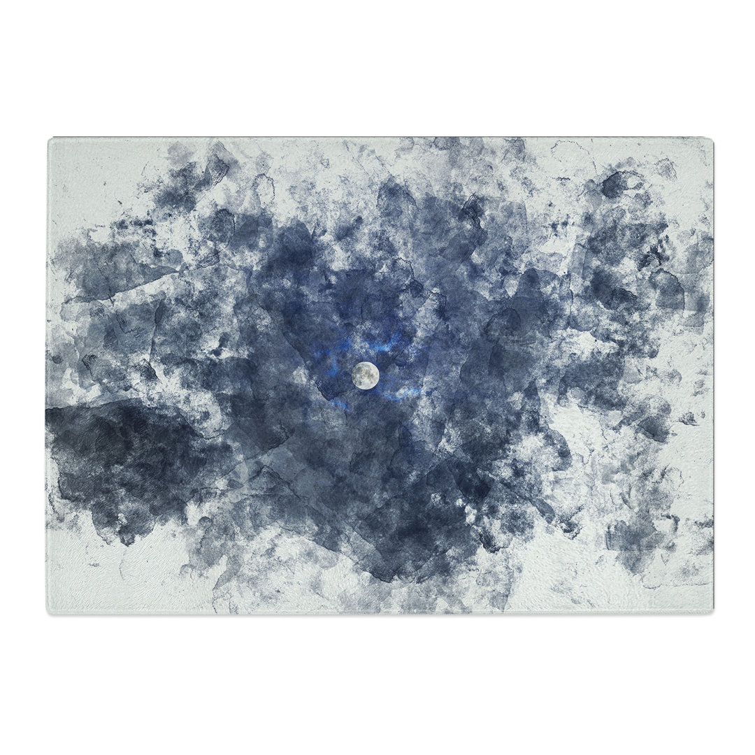 Tempered Glass Moon Through the Clouds Chopping Board