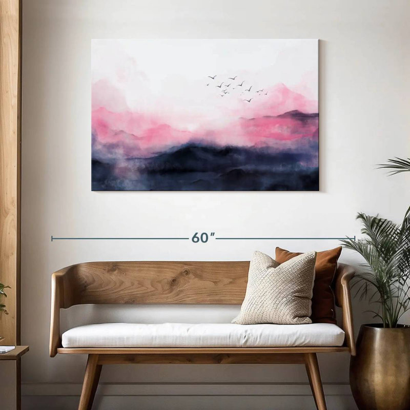 Avery Pink Horizon Abstract, 30" H x 45" W