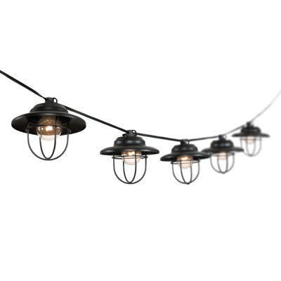 Outdoor 10 - Bulb 10'' Plug-in Shaded String Light