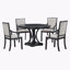Retro 5-piece dining set extendable round table and 4 chairs,round table top with leaf,dining table set,dining room set Bowlds-388632137-388632247