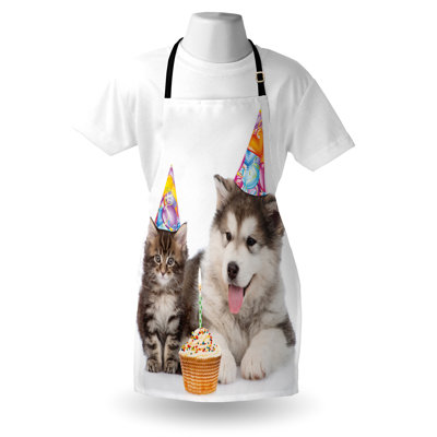 Tablier d'anniversaire The Party Aisle ™ unisexe, cônes de fête d'anniversaire, taille adulte, blanc et brun